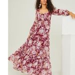 Altar'd State Sailor Floral Maxi Dress in Burgundy Size S NWT Photo 0