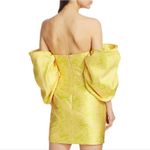 Solace London ‎ Elina Off-The-Shoulder Duchesse Satin Mini Dress Size US 6 Yellow Photo 1