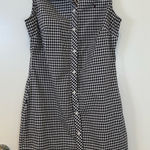 Tommy Hilfiger Sleeveless Navy and White Checkered Button Down Shift Dress Photo 0