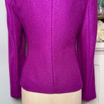 Anne Klein Metallic Textured Blazer Jacket Fuchsia Purple Size 6 Photo 6