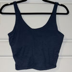 Dark Blue Cropped Workout Tank Photo 0