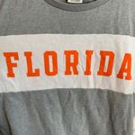 PINK - Victoria's Secret Victoria's Secret Pink Gray, White & Orange Florida Sweatshirt Photo 3