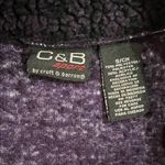 Croft & Barrow Vintage C&B Sport Purple and Black Snowflake Embroidered Fleece Size Small Photo 8