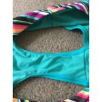 Oakley  Women's Aqua Blue Swim Bikini Bottom Size Medium w Striped Trim Photo 6