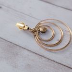 Vintage Clip On Earrings Large Gold Tone & Red Heart Dangle Valentine's Love Photo 6