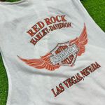 Retro Harley Davidson Tank Top Med. White Crystals Wings Red Rock Las Vegas USA Photo 7