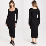 Mara Hoffman  Amy Square-Neck Midi Smocked Bodycon Dress Black NWT size XXS Photo 8