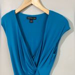 American Living Blue Ruched Ruffle Sheath Dress Size 6 Stretch Bodycon chic Photo 3