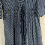 La Ligne Boheme Lace Up Pinstripe Midi Dress Size XS Photo 14