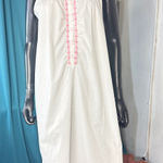 Ashley Taylor White Cotton Sleeveless Nightgown Pink Trim Buttons L Size L Photo 0