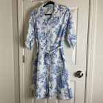 Chloe+Rene Woman’s Blue and White Printed Shirt Dress size large Photo 1