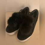 Sam Edelman Black suede women Faux Fur platform Leya Sneakers size 10 Photo 10