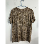 Croft & Barrow Womans  The Classic Tee XL Brown Animal Print Short Sleeve T Shirt Photo 1
