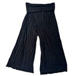 Sharagano  Womens Size XL Black Silky Stretchy Waist Wide Leg Flown Pull On Pants Photo 3