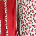 Nanette Lepore Quilted Red Trifold Floral lined wallet clutch Photo 5