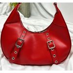 8 Other Reasons Delphine Double Buckle Shoulder bag Red / Silver Photo 5