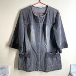 Jeanology Grey Denim Crochet Jacket size 16 Gray Photo 9