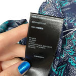 Anthropologie Haida Peasant Top Sheer Ruffle Paisley Print Blue Teal Size XS Photo 10