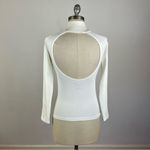 Free People White Mock Neck Open Back Top Photo 6
