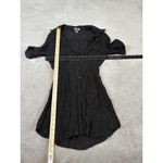 Poetry Clothing Crinkled Button Front Y2K Tunic Top Black Size L Photo 4
