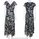 R & M Richards black and white floral print flutter sleeves maxi dress, 12 Photo 2