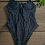 XHILIRATION Black Bow High Cut One Piece Bathing Suit Size Small Photo 0
