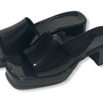 Forever Young NIB Black Jelly Heel Sandals Photo 3