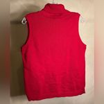 Womens Red 100% Cotton Minimalist Pullover Sleeveless Turtleneck Sweater,USA|LRG Size L Photo 1
