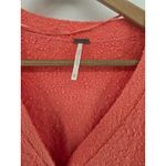 Free People  Coral Textured Knit V Neck Button Up Oveesized Cardigan Sweater XS Photo 1