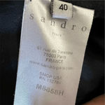 Sandro Paris Women's Black Wool Overcoat Size 40 / 8/M Fur Photo 6