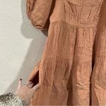Louna Rust Orange Tiered Cotton Mini Dress MEDIUM Photo 4
