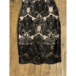 JAX Women's Sequined Lace Illusion Sheath Dress Black Size 12 Mesh Photo 4