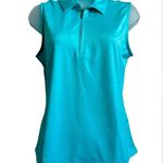 Women’s Greg Norman Heathered Zip Polo, Golf/Performance Wear, Size Medium Green Photo 1