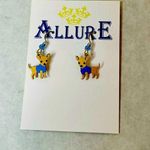 Chihuahua Puppy Dog hanging earrings Blue Photo 0