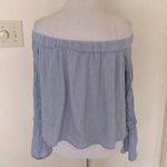 Club Monaco Off The Shoulder Blue Bell Sleeve Lightweight Top Size Medium Photo 6