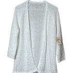 Coldwater Creek , White Soft Ribbon Yarn Cardigan,Size L,Made in Jordan Photo 0