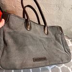Dooney & Bourke Rare Black Denim/Dark Gray Brown Denim Tote Bag wLeather Handles Photo 13