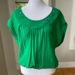 Forever 21 Vintage Y2K Emerald Green Embroidered Blouse Size Small Photo 1