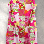 Lilly Pulitzer Vtg 90s Y2K  Patchwork Quilt Floral Print Mini Dress Sz 0 Boho Photo 0