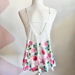 Floral Lace Babydoll‎ Top, Coquette Y2K Romantic Vintage Balletcore Medium White Photo 2