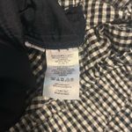 Loft Ann Taylor  Gingham Black and White Wide Leg Cotton Blend Ankle Pants Large Photo 9