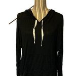 Heart & Hips  Black Long Sleeve Lightweight Hooded Shirt Women Sz S Photo 0
