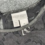 Bisou Bisou Vintage Y2K Black Lace Sheer Goth XL Blouse Short Sleeve Victorian Glam Photo 5