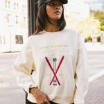 Bohme  Women’s Embroidered Sweatshirt Metterhorn Longsleeve Crew Neck in Beige XS Photo 0