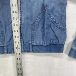 Cloth & Stone Bomber Jacket Womens XS Blue Tencel Denim Jean Look Zip Up Casual Photo 2