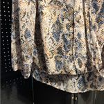 Veronica M  Snakeskin Print Blouse in Blue and Cream Photo 6