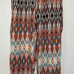 Ambiance Apparel Women's Elastic Waist Wide Leg Multicolor Ethnic Print Pants L Blue Size L Photo 0