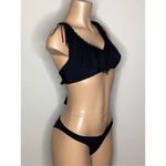 PilyQ New. PQ black fringe teeny bikini. D-cup/medium. Retails $172 Photo 3