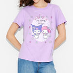 Sanrio  My Melody and Kuromi Short Sleeve Graphic T-Shirt Size XL - Purple - NWT Photo 0