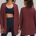 Lululemon  Cashlu™ Sweater Wrap Heathered Mulled Wine Cashmere Blend Open Front Photo 1